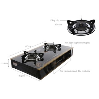 Bếp ga dương kính Sunhouse SHB3226