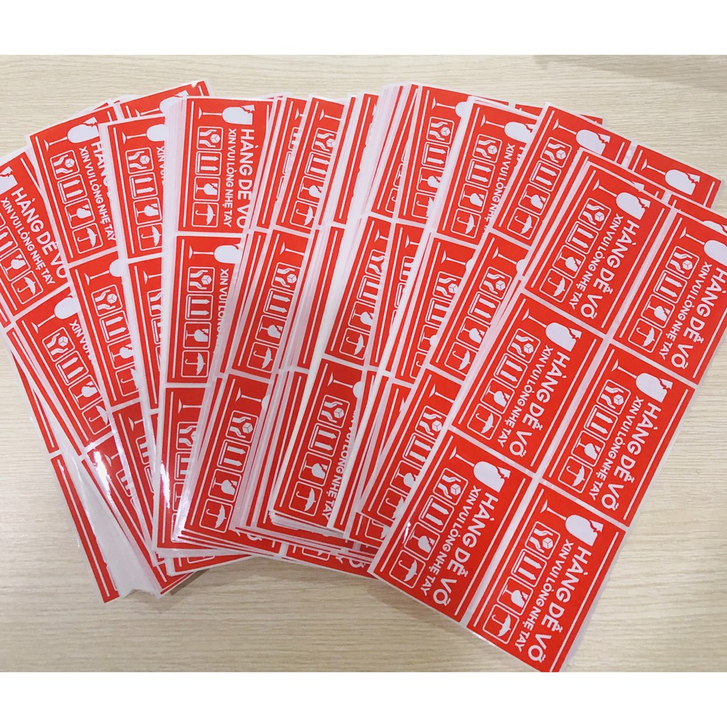 TEM NHÃN HÀNG DỄ VỠ 100 TEM - KÍCH THƯỚC 60x40mm, 100x75mm