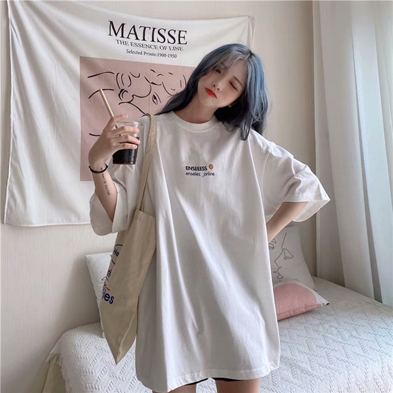 Áo thun nữ nam unisex tay lỡ phông form rộng AT01 teen cổ tròn oversize cotton giá rẻ màu đen trắng tee pull freesize