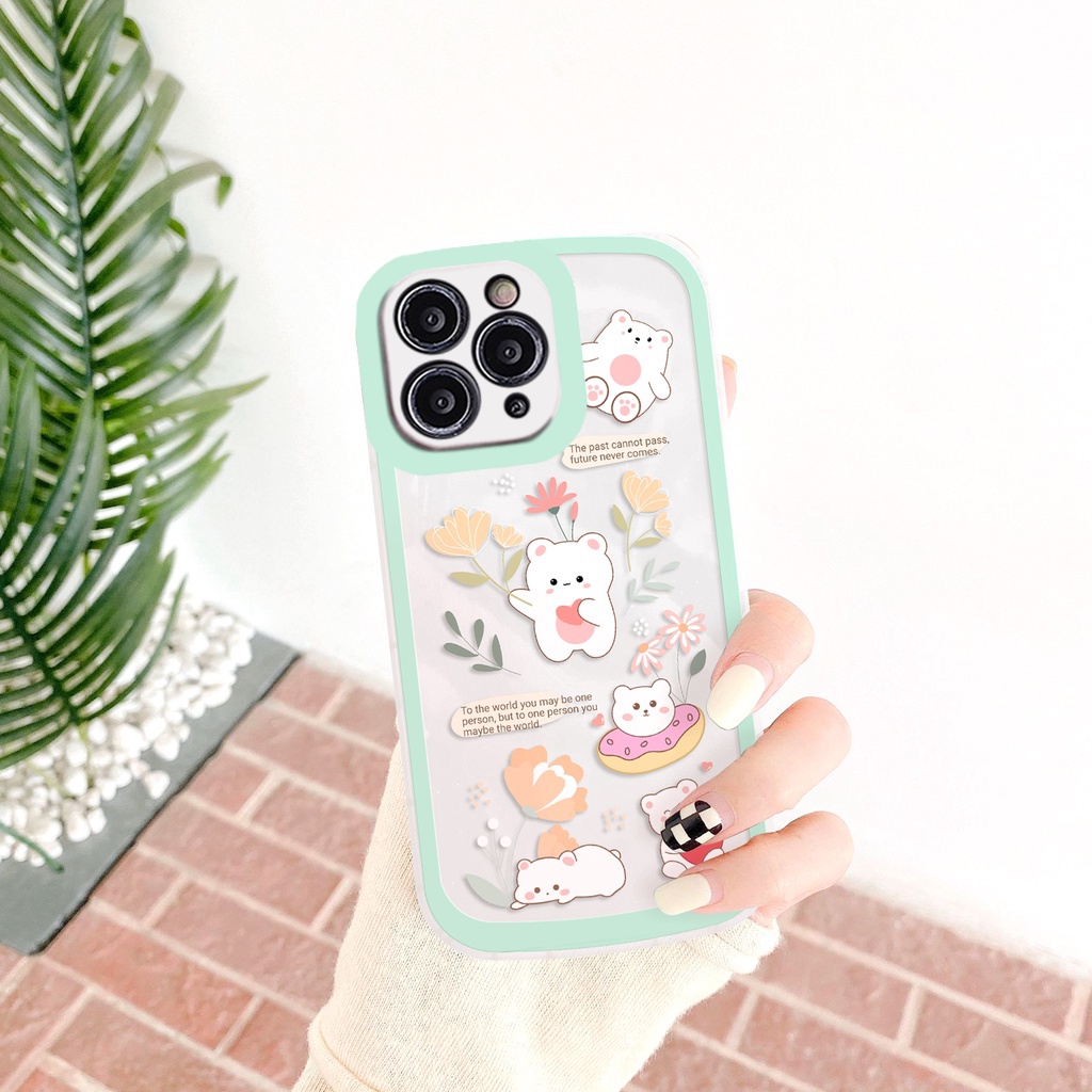 Ốp lưng iphone BVC hoa donut bear 6/6plus/6s/6splus/7/7plus/8/8plus/x/xr/xs/11/12/13/pro/max/plus/promax