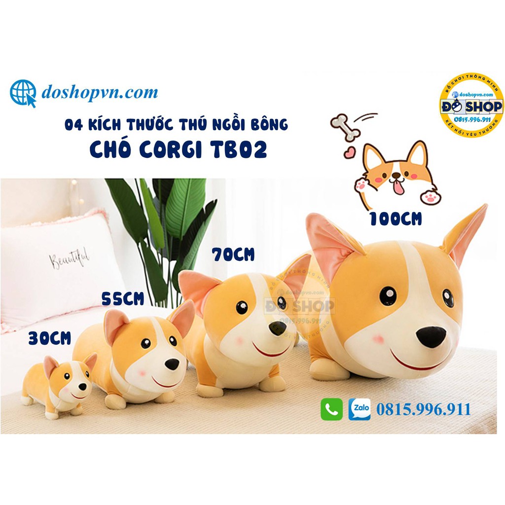 Thú Nhồi Bông Chú Chó Corgi Đáng Yêu Loại Xịn Cao Cấp - Đô Shop