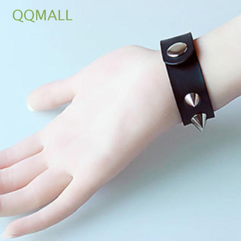 Vòng Tay Da Đính Đinh Tán Bằng Hợp Kim Phong Cách Punk Cá Tính Nhiều Màu Sắc