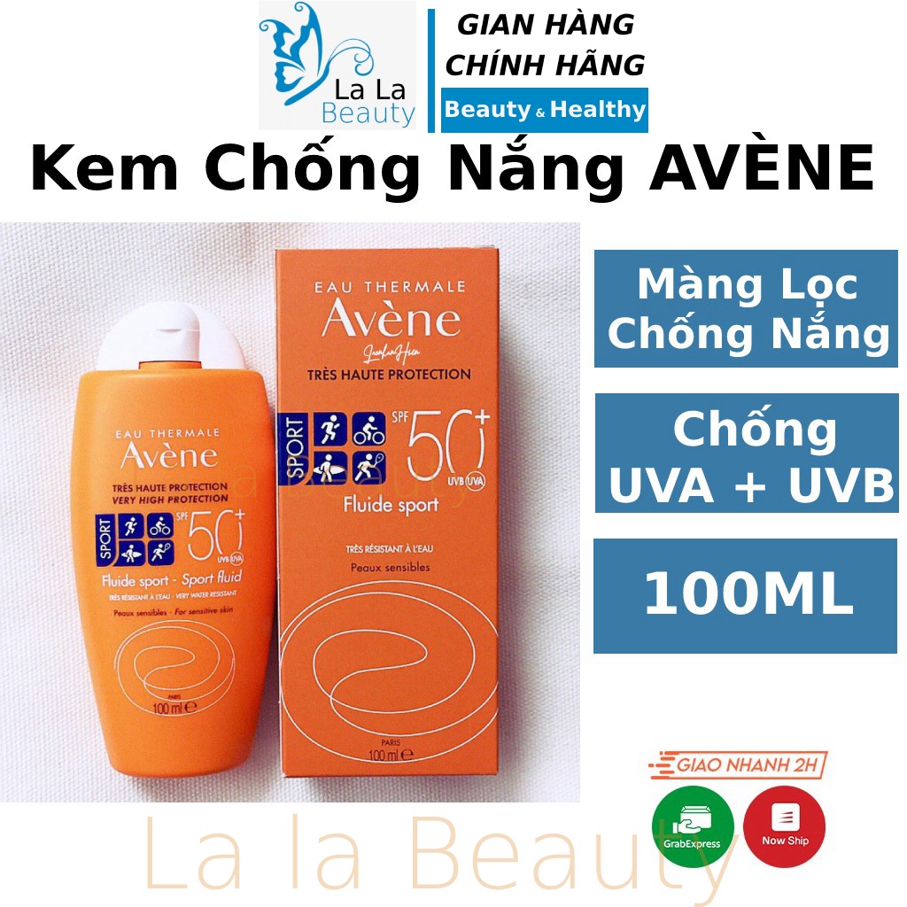 Kem chống nắng AVÈNE Sort Fluid SPF50+ Dành cho da dầu mụn nhạy cảm khô hỗn hợp nâng toone không trôi La La Cosmetic