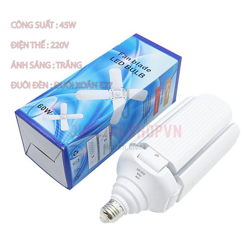 Đèn led 4 cánh hình cánh quạt siêu sáng 45w chui tròn tiết kiệm điện - JLVQ-4499-DL4C