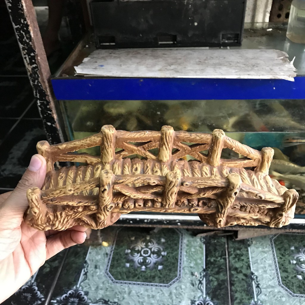 CẦU TRANG TRÍ HỒ CÁ NON BỘ DÀI 26CM RỘNG 7CM CAO 8CM