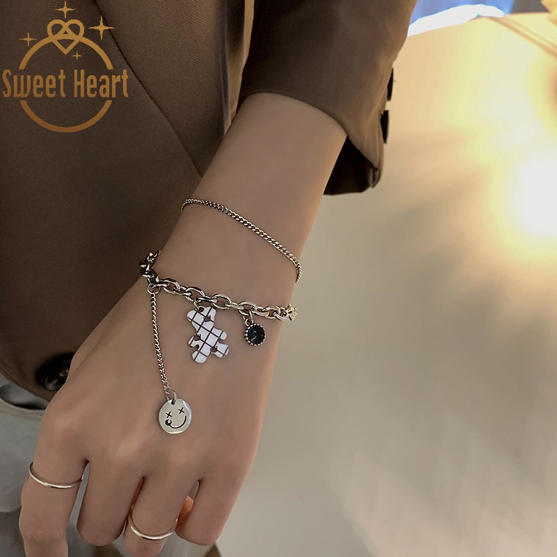 Vòng đeo tay nhiều lớp bằng hợp kim thời trang Hàn Quốc cho nữ