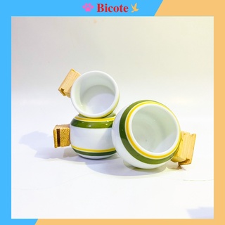 Cóng chim chào mào chất liệu gốm sứ cao cấp họa tiết siêu đẹp (Đủ bộ) - Combo 3 cóng sứ chào mào, họa mi, chích chòe