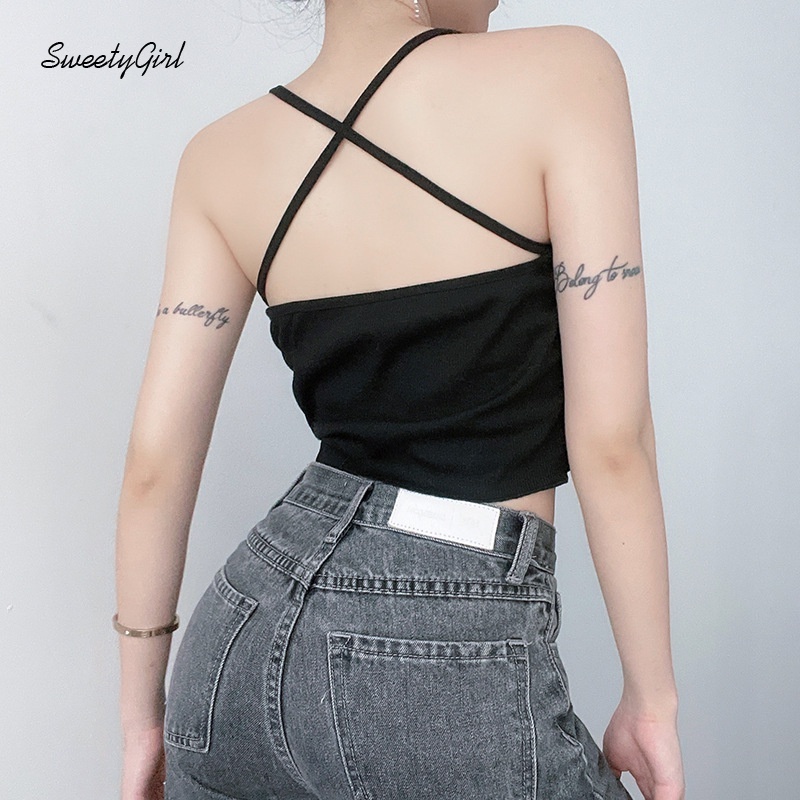 Áo croptop tay dài cổ tròn màu sắc tương phản thời trang cho nữ