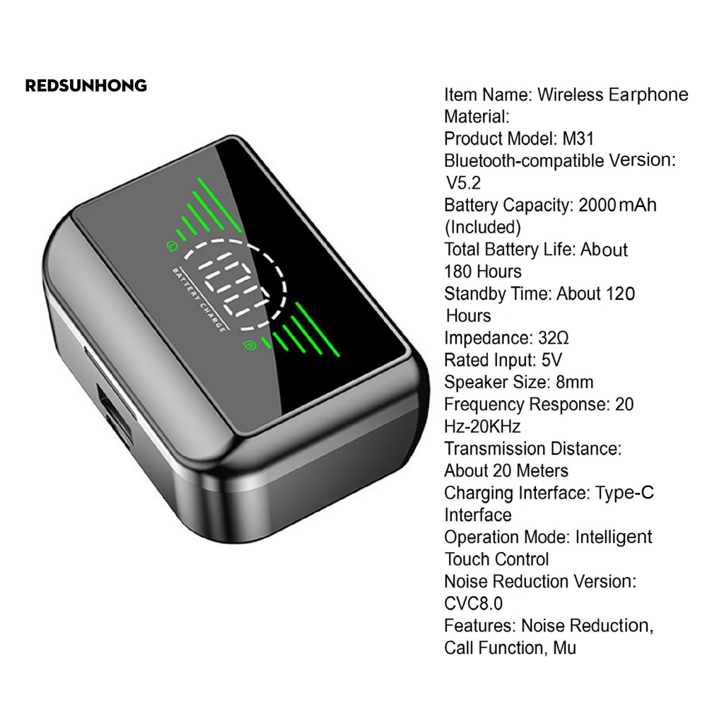 Tai Nghe Không Dây RSH.z Chống Thấm Nước Điều Khiển Cảm Ứng Âm Thanh Vòm