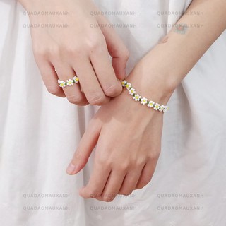 Nhẫn hạt cườm hoa cúc, vòng hoa cúc nàng thơ #daisies