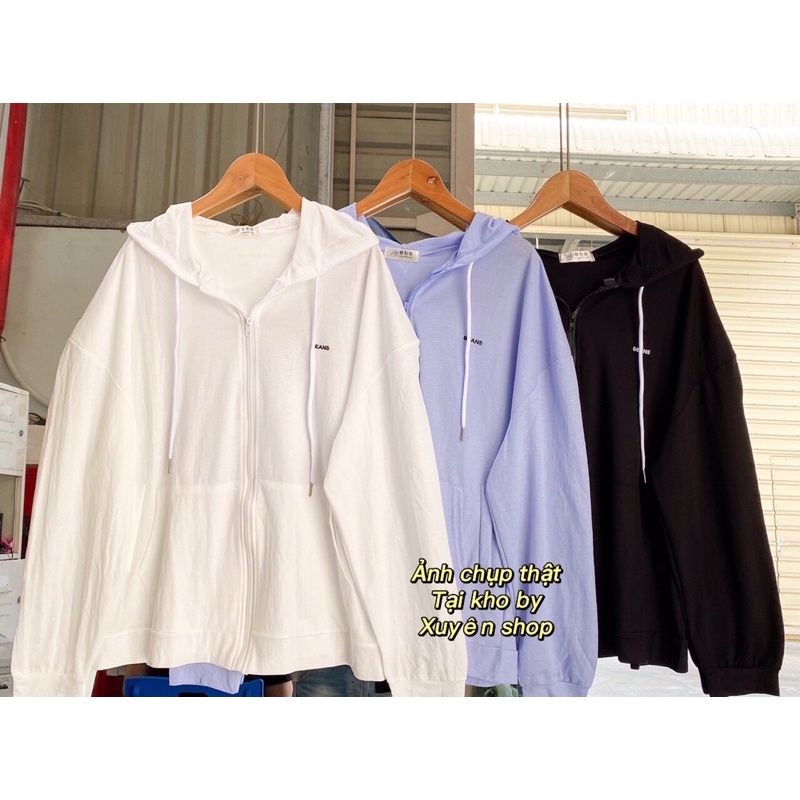 Áo khoác có mũ kéo khoá túi hoodie chất cotton mỏng Summer (Ảnh thật) | BigBuy360 - bigbuy360.vn