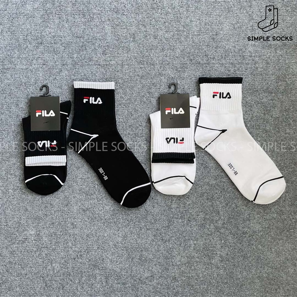 Vớ FILA Cổ Trung Cotton Thoáng Khí Khử Mùi 💖SIMPLE SOCKS💖 Tất Vớ Thể Thao Fila Nam Nữ Cổ Trung Phong Cách Hàn Quốc