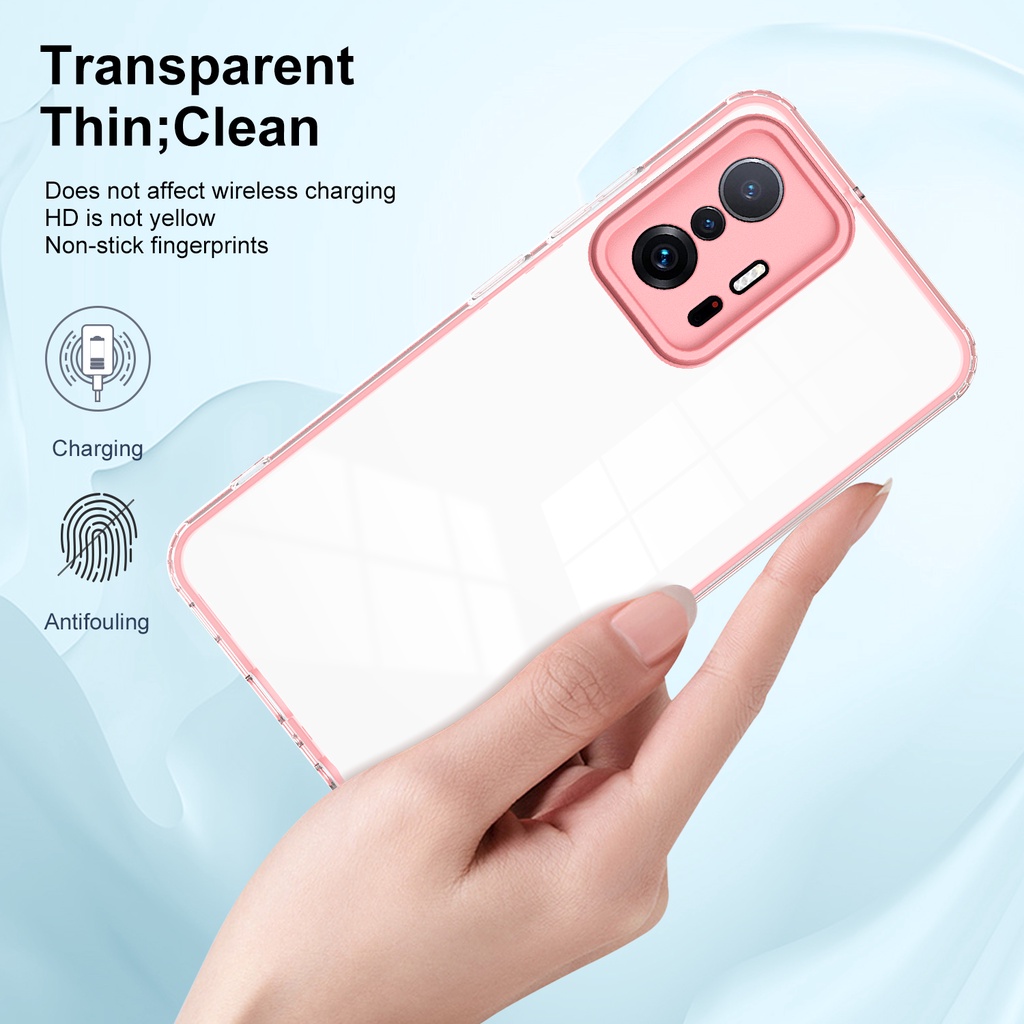 For Xiaomi 11T / 11T Pro 5G Case Lens Protection Cover Transparent TPU Silicone Shockproof Yellowing-Resistant Slim Thin Phone Cover