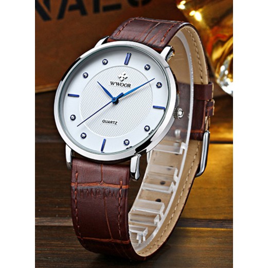 Đồng Hồ Nam WWOOR 8011 Chính Hãng Dây Da Cao Cấp