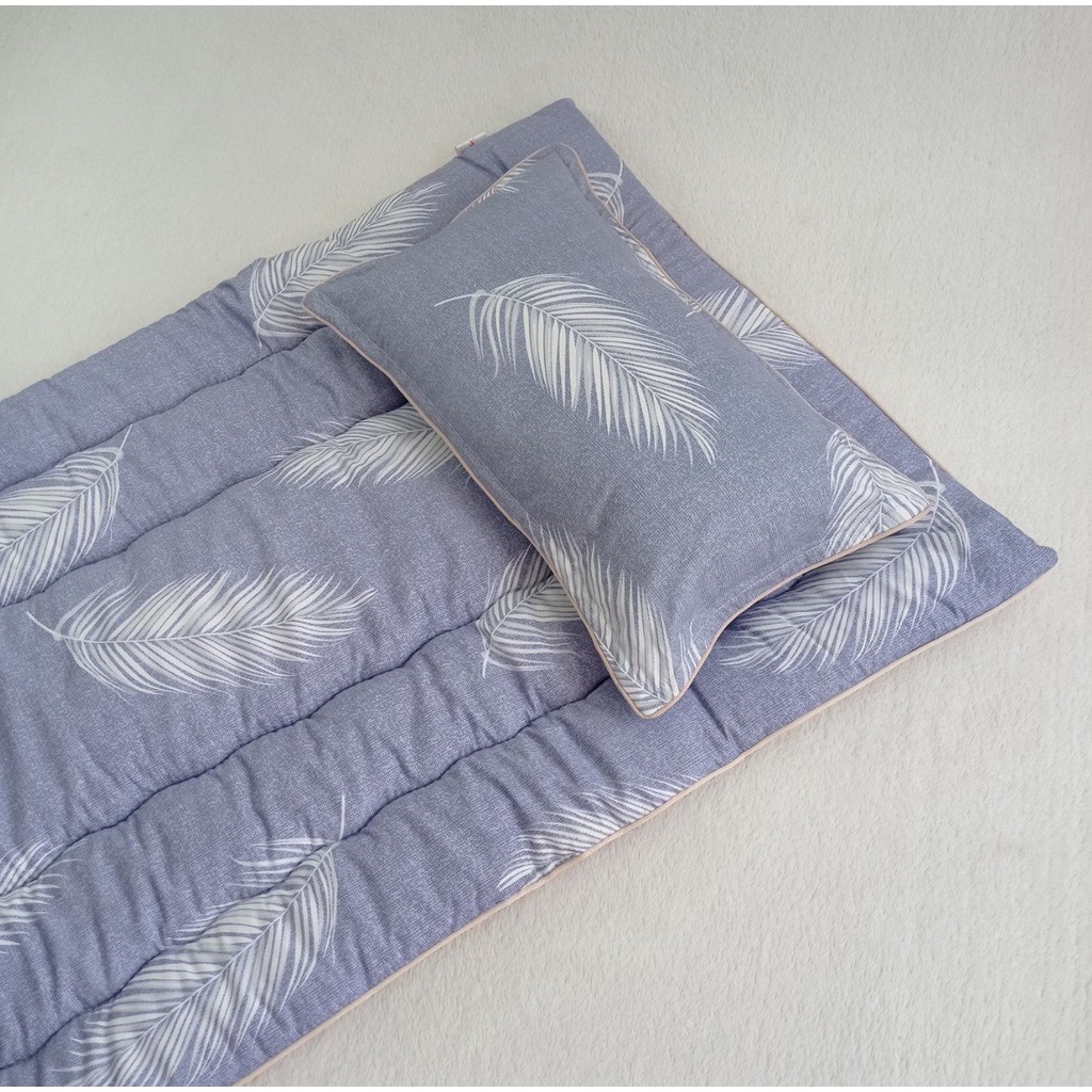 Bộ nệm gối văn phòng, COMBO nệm gối topper mỏng trải sàn cho 1 người,Nệm sinh viên,bán trú  Nệm 75x180cm, Gối 30x50cm