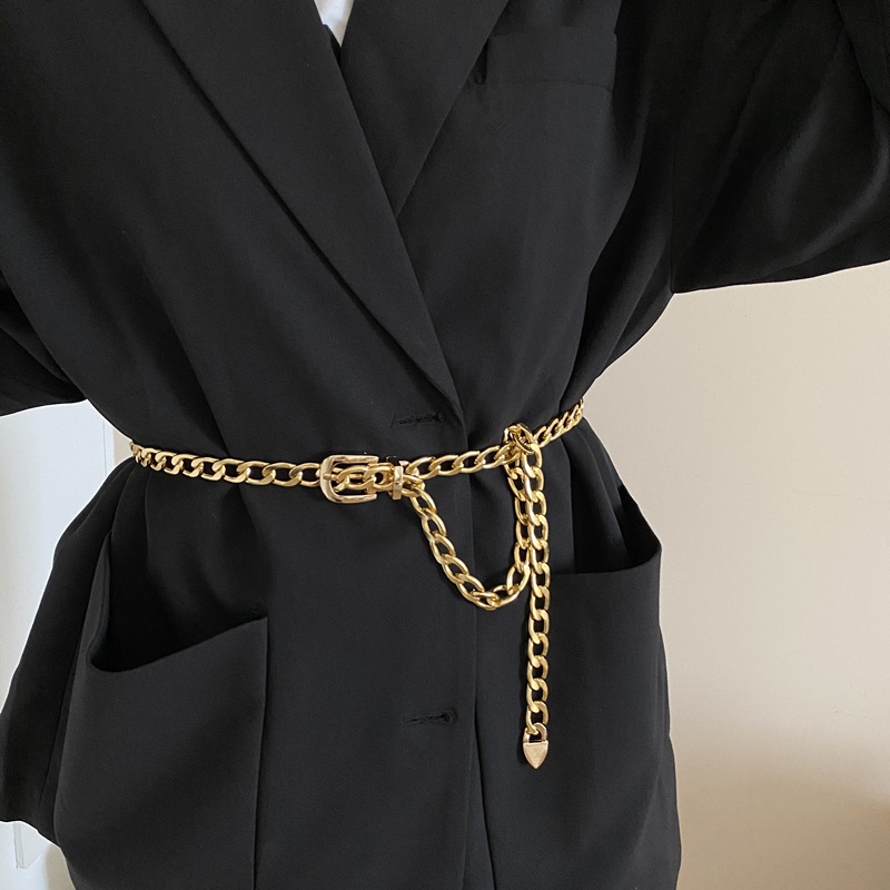 Dây Xích Đeo Thắt Lưng Bằng Kim Loại Phong Cách Hip Hop Đường Phố Thời Trang