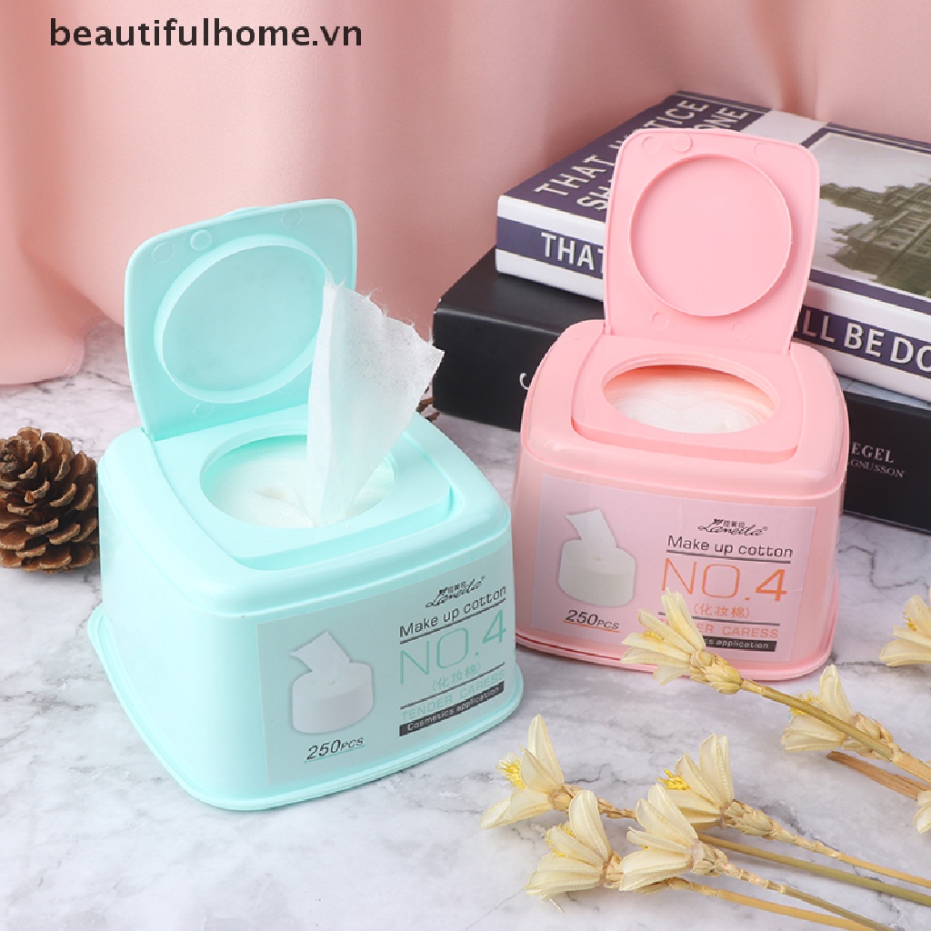 Hộp 250 Bông Trang Điểm Chất Liệu cotton Nguyên Chất