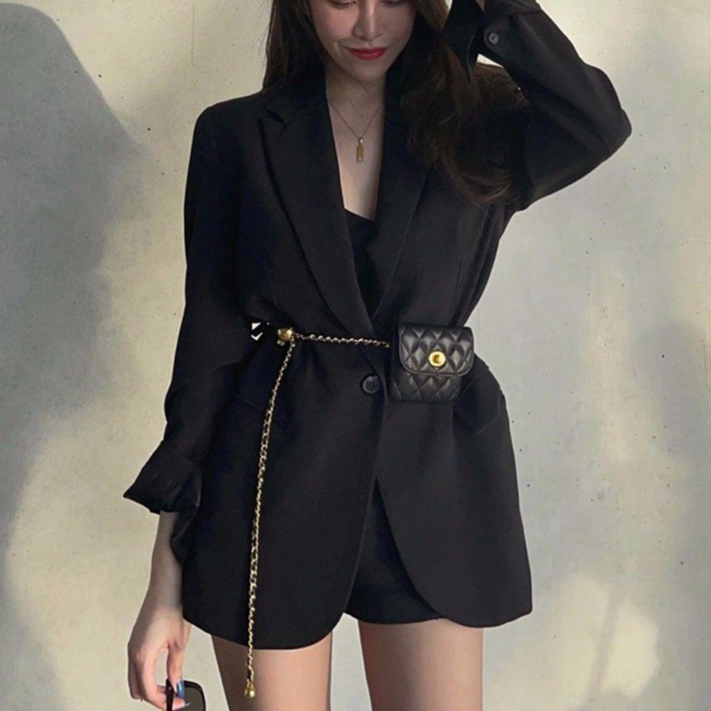 Thắt Lưng Dây Xích Bằng Kim Loại Kiểu Dáng Đơn Giản Quyến Rũ Cho Nữ