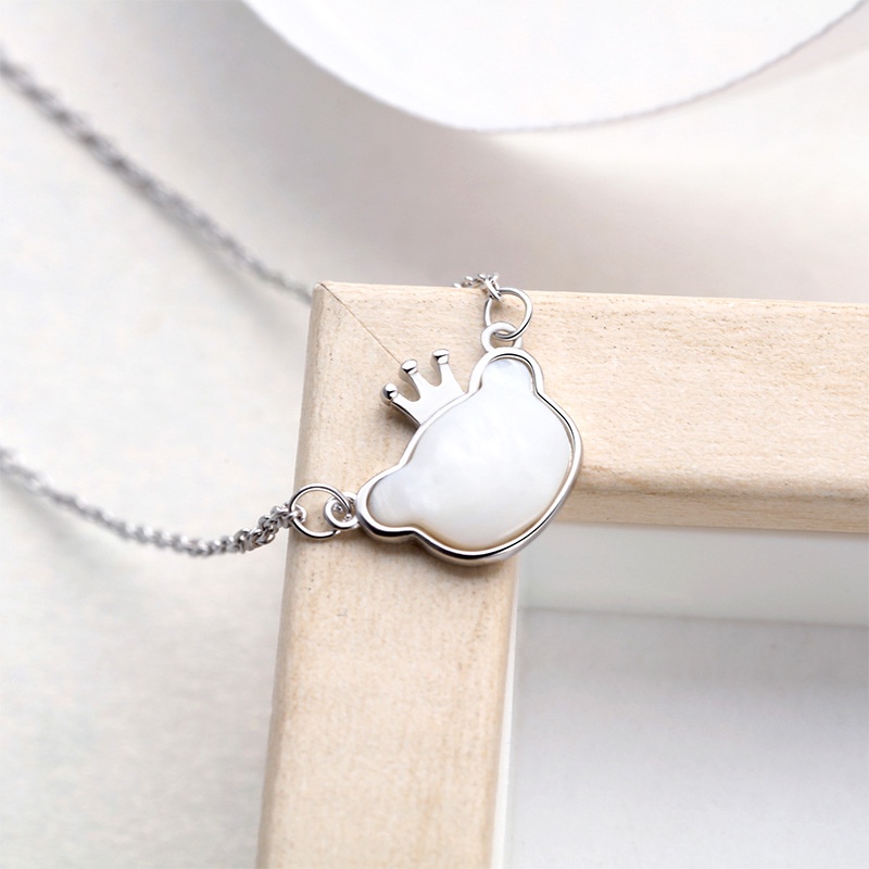 Vòng cổ hàn quốc trắng hoạt hình gấu nữ vòng cổ thời trang tính khí vòng cổ nữ