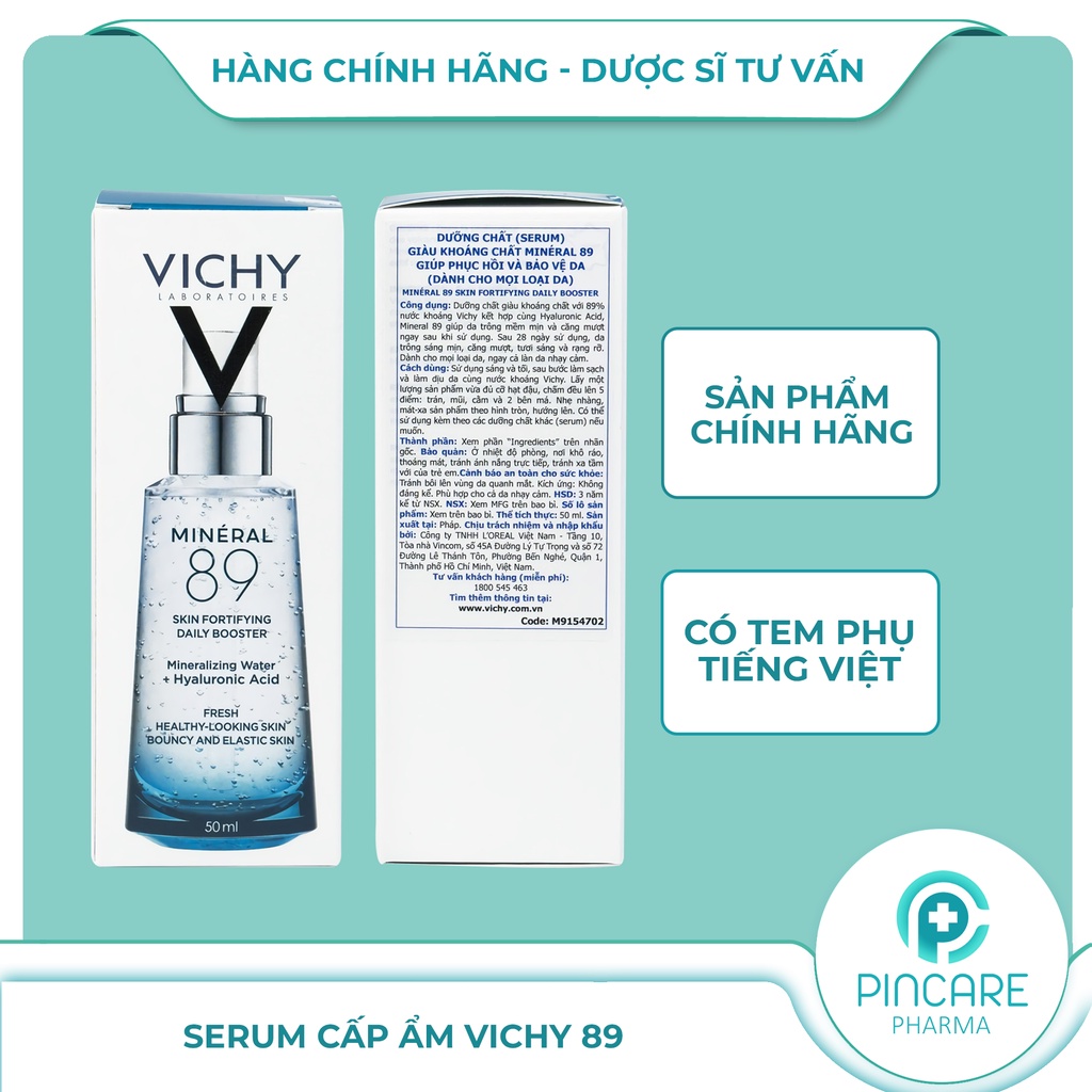 Serum cấp ẩm ViChy Mineral 89 50ml - Hàng chính hãng - Nhà thuốc PinCare