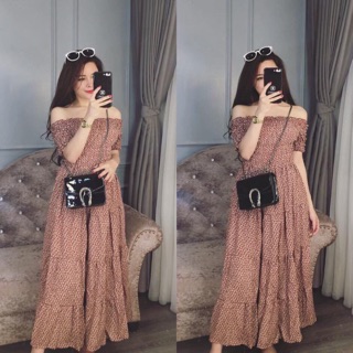 Váy maxi bệt vai