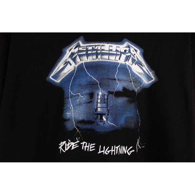Áo Hoodie In Hình Ban Nhạc Rock Metalica Ride The Lightning Đen By H & M