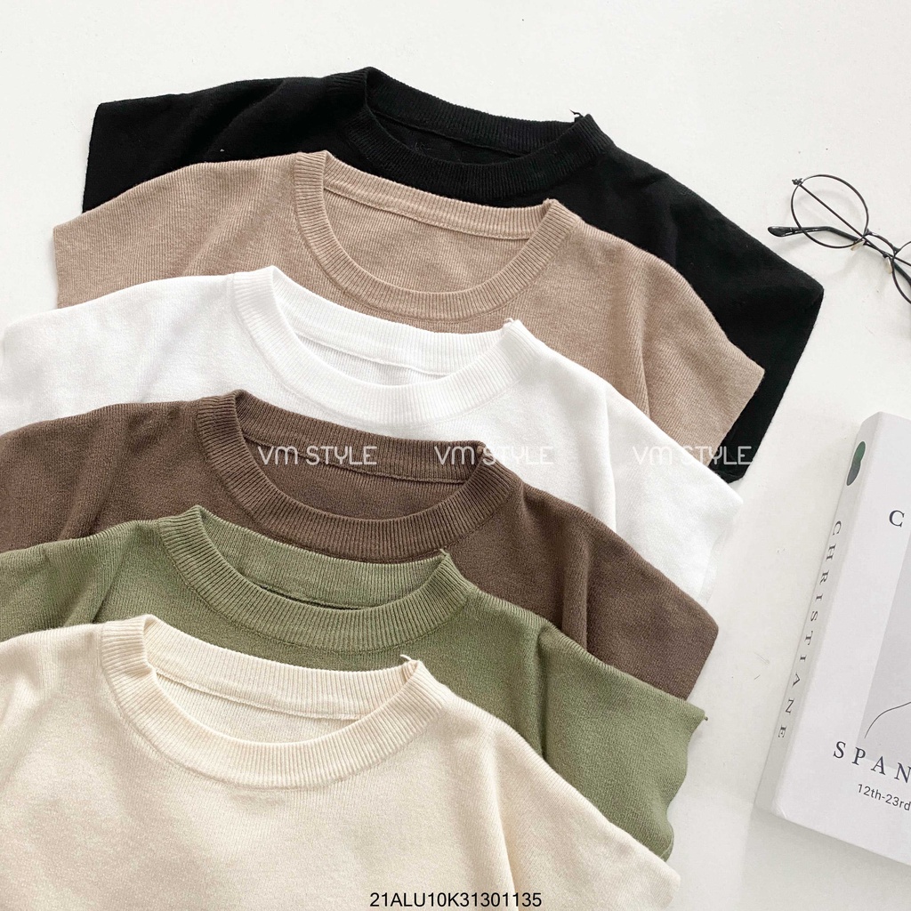 Áo len tay ngắn cổ trụ chất len mịn dày dặn phong cách hàn quốc nhiều màu Fmstyle Saigon 21ALU10K31301 | BigBuy360 - bigbuy360.vn