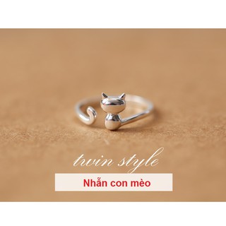 Nhẫn bạc con mèo Hàn Quốc [Đơn 50k tặng phần quà thú vị]