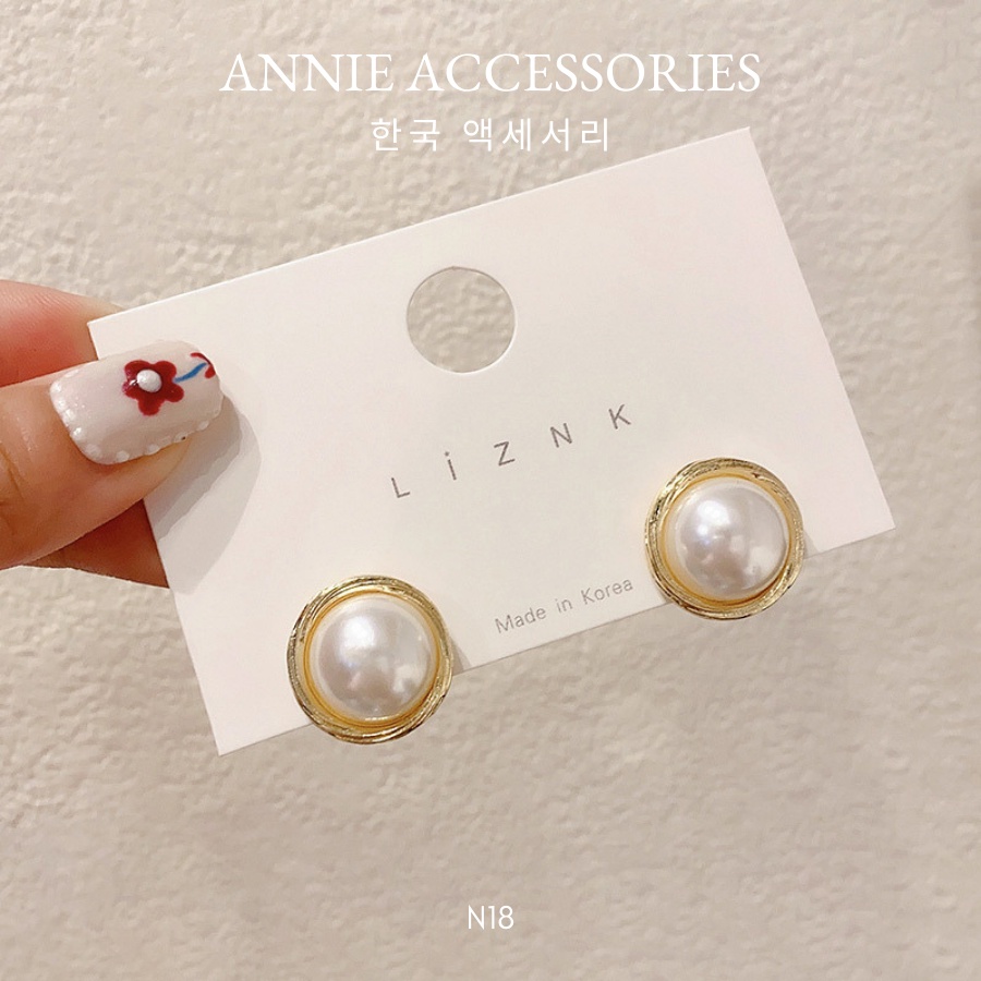 Bông tai ngọc trai nhân tạo nhỏ phong cách nữ tính thanh lịch ANNIE - N18