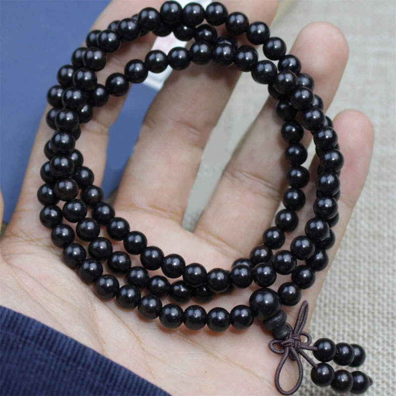 Vòng Tay Chuỗi Hạt Phật Giáo 108 Hạt Gỗ Co Giãn