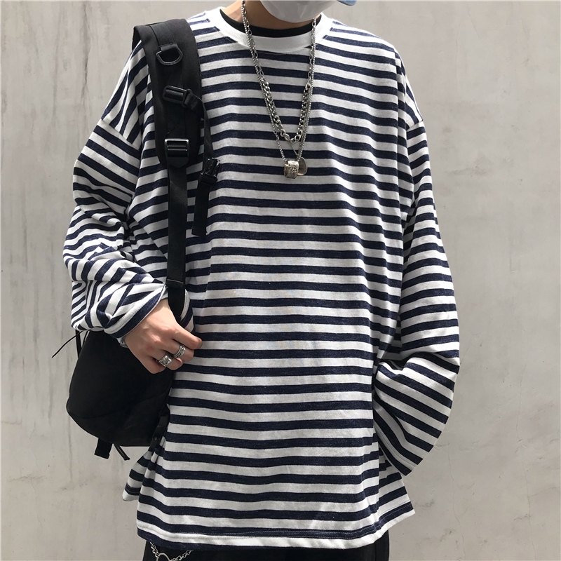 Áo Thun Tay Dài Kẻ Sọc Ngang Cho Cặp Đôi | BigBuy360 - bigbuy360.vn