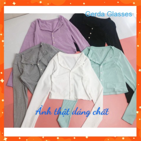 Áo Croptop YAN Tay Dài Nữ - Áo len gân mỏng dài tay croptop phong cách Hàn Quốc - ÁO CARDIGAN dáng Ngắn CRT