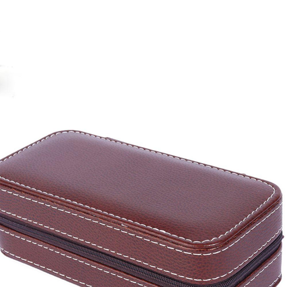 Hộp Đựng Đồng Hồ QUINTON Thiết Kế Đơn Giản Có Khóa Kéo Phong Cách Vintage Ốp