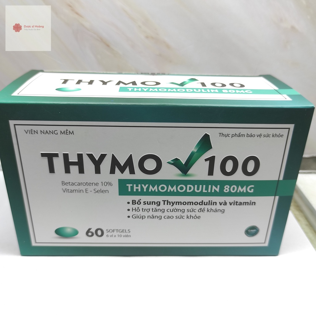 Viên nang mềm THYMO 100 Mới Thymomodulin 80MG - Hộp 60 viên