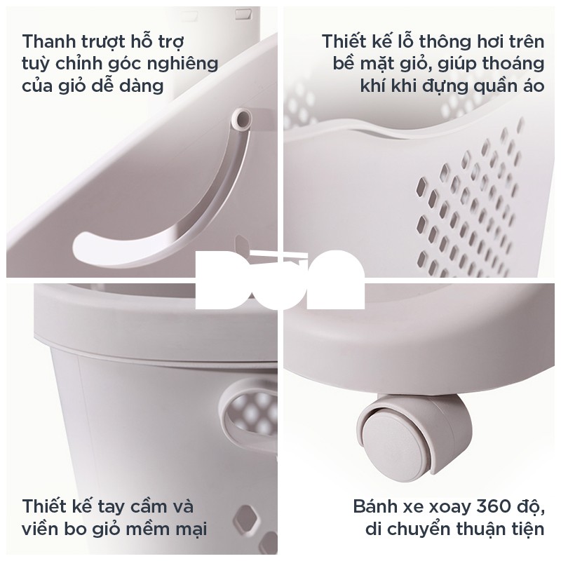 Kệ nhựa plastic 2 tầng siêu xinh - Kệ đựng đồ dùng cho bé, quần áo, khăn, tã, sữa có bánh xe - TS5329A