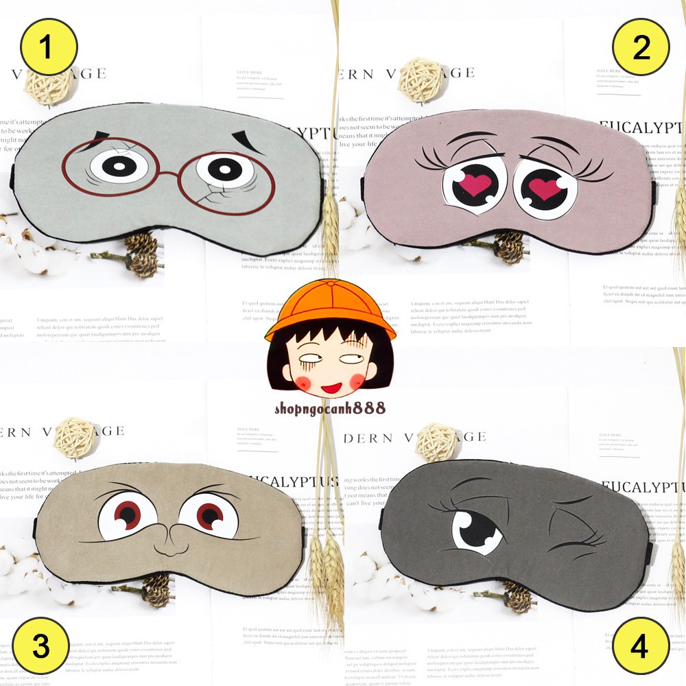 Miếng Che Bịt Mắt Ngủ Hoạt Hình Họa Tiết Mắt Nai Cute Kèm Túi Nước Mát Dưỡng Mắt A!