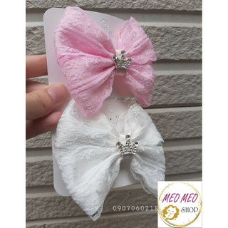 Kẹp nơ ren handmade phong cách công chúa cho bé gái