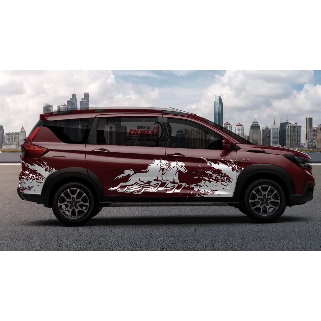 Mẫu tem Song Mã tài lộc dán trang trí xe Suzuki XL7_ảnh thật dán cửa hàng