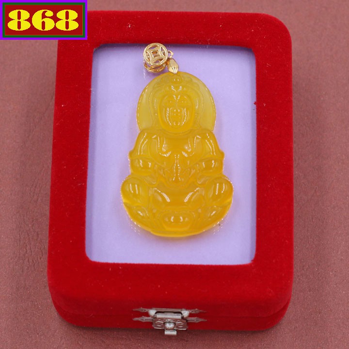Mặt dây chuyền Phật Quan âm vàng 4.8 cm MQAMNVB1 - Mặt Phật Size lớn đá phong thủy