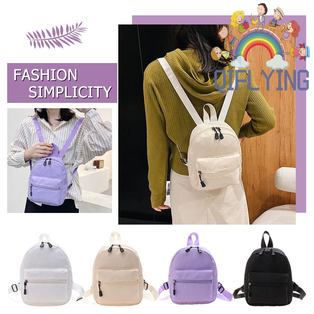 Ba Lô Nylon Mini Màu Trơn Thời Trang Dành Cho Nữ