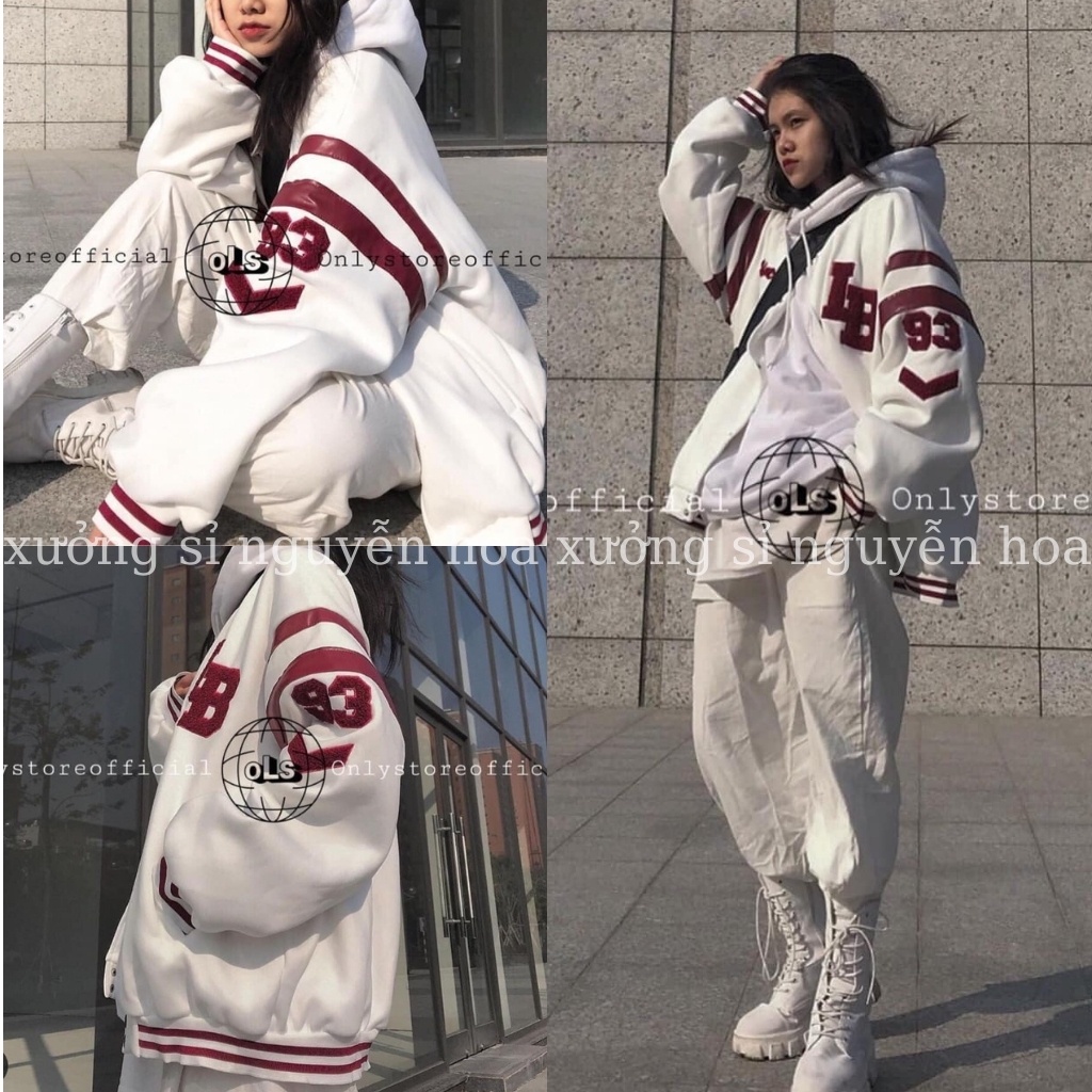Áo bomber unisex - áo khoác nỉ bomber IB kiểu dáng unisex form rộng nam nữ mặc được (kèm video/ảnh thật) Nguyễn Hoa