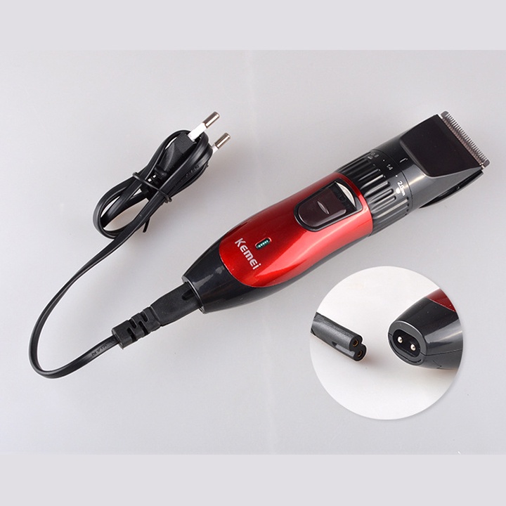Tông Đơ Cắt Tóc Gia Đình Kemei KM-730 Sạc Điện - Tặng Kéo Cắt,Kéo Tỉa Và Ngoáy Tai
