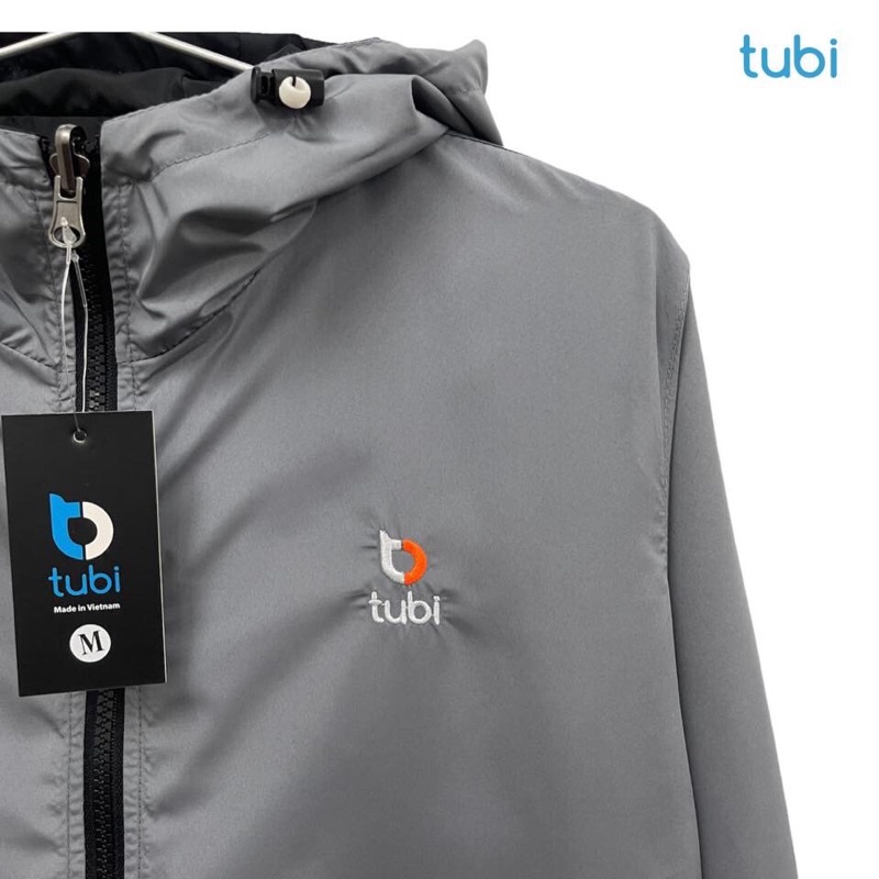 Áo khoác tubi 2 Mặt Nón Liền 4 túi Màu Xám Ghi