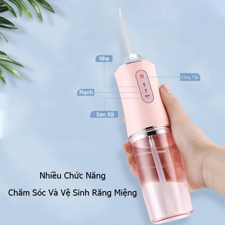 Máy Tăm Nước Vệ Sinh Răng Miệng 4 Đầu. TẶNG DÂY SẠC + 4 ĐẦU PHUN. VI TÍNH QUỐC DUY