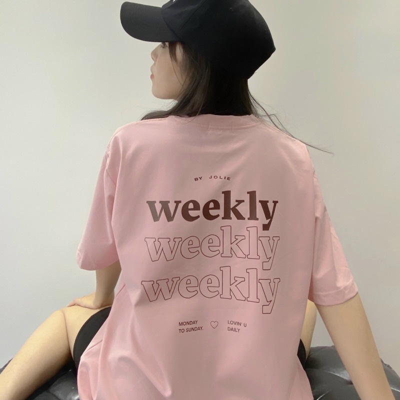 Áo phông unisex &quot;WEEKLY&quot; Byjolie chất cotton thoáng mát