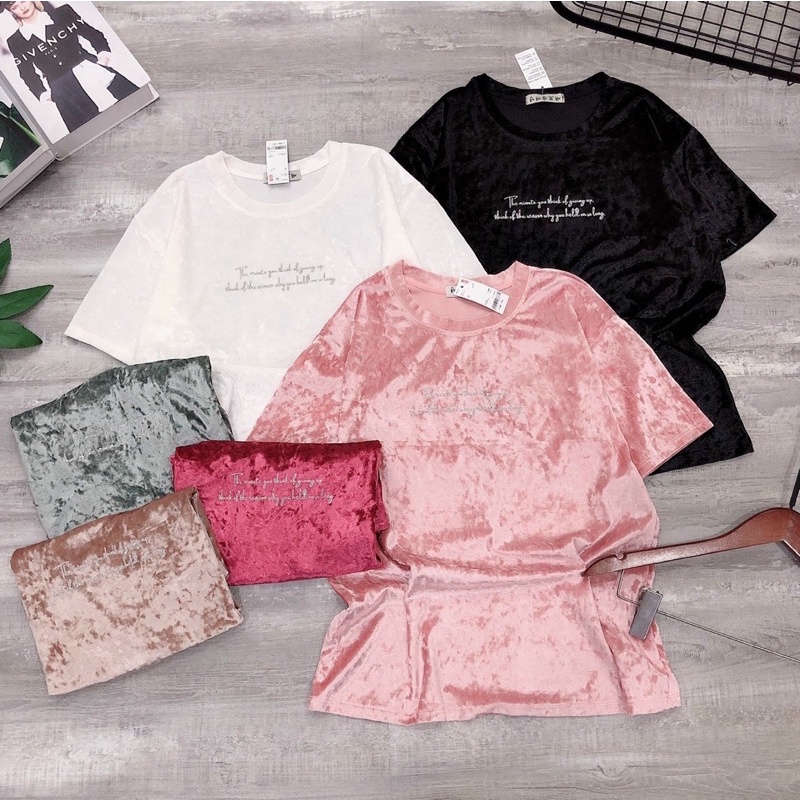 Áo nhung phom rộng