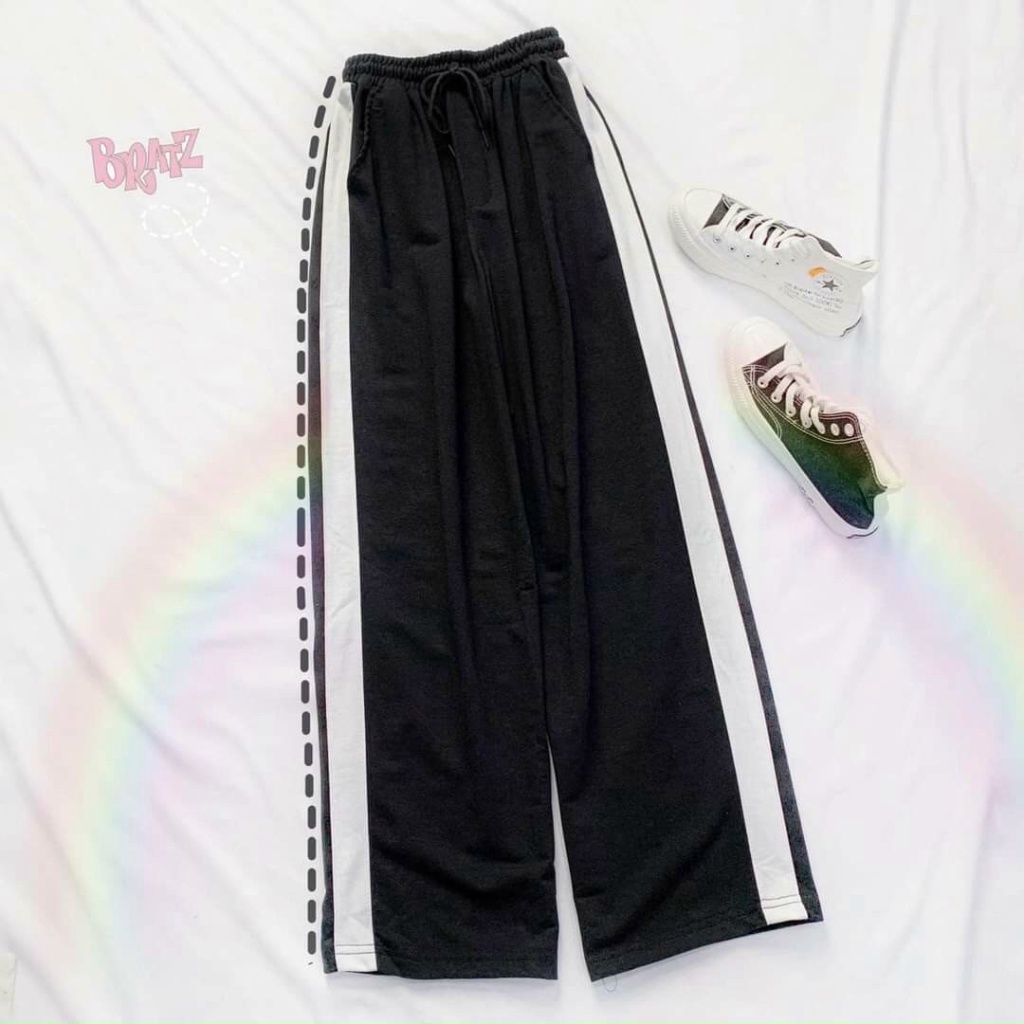 QUẦN THỂ THAO NAM NỮ THỜI TRANG PHỐI 1 SỌC TRẮNG PHONG CÁCH [New Unisex]