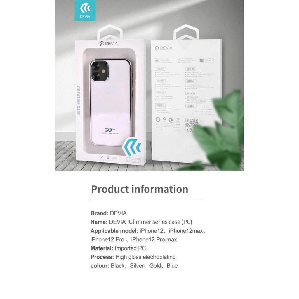 Ốp lưng dành cho iphone Devia lưng trong viền màu cho Iphone 13| 13 pro | 13promax | 12 / 12 pro / 12 max / 12 pro max