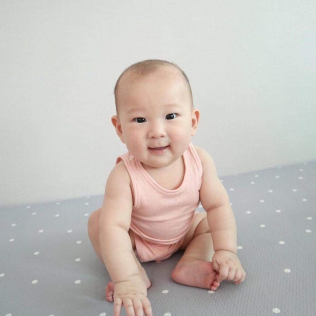 [Quần Aó] Bộ Ba Lỗ Màu Trơn Chất Thun Lạnh Cho Bé (6-14kg)