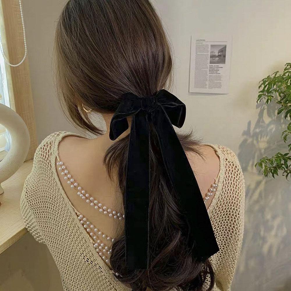 Dây Cột Tóc Đuôi Ngựa Dài Thắt Nơ Ruy Băng Giá Đỡ